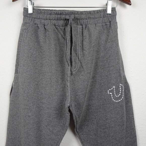 True Religion Joggers Men's Size S Gray Logo Sweatpants Lounge Wear - Picture 2 of 11